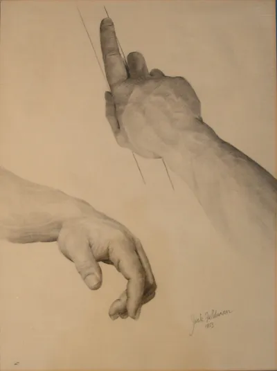 Bruno's Hands in pencil 1953