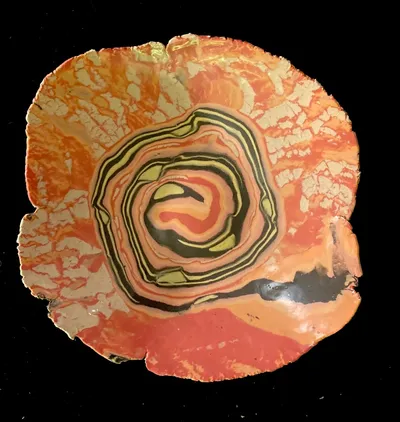 Hand built serving dish colored clay