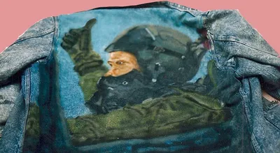 Wild Weasel Pilot Airbrush Demin Jacket