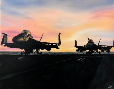 “Carrier Sunset” - 16”x20” Oil Painting