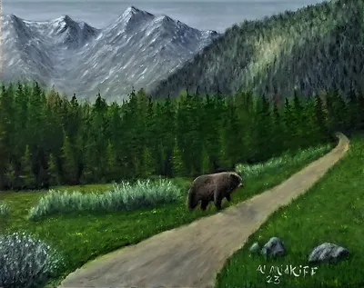 Bear Crossing the Road