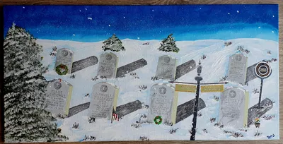 Winter Scene at Rock Island National Cemetery, Illinois