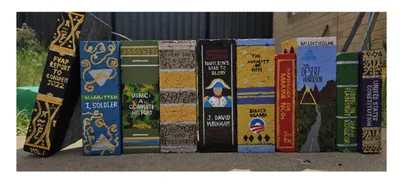 Glimpse of a Veteran's Library Garden (made from bricks)