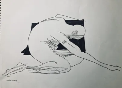 male figure leaning forward