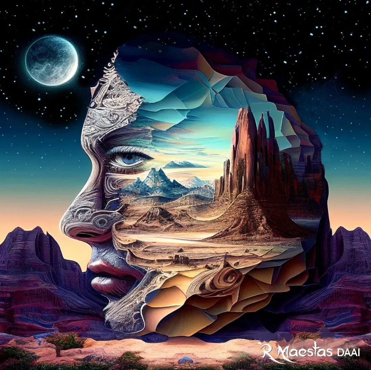 "Solitary Man"  Digital Painting and AI Tools were used in the creation of this artwork.