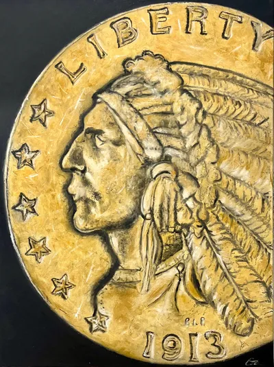 “Untitled” - “x” Oil Painting