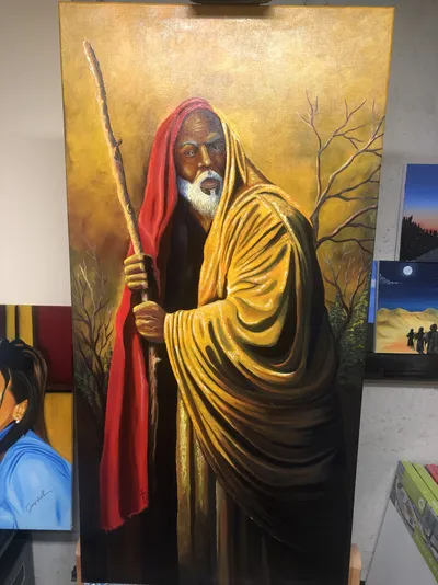 The good shepherd (oil on canvas)