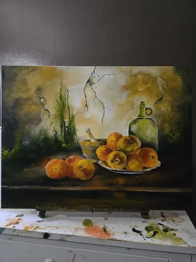 Still life in acrylics