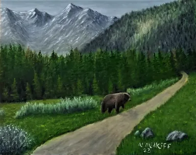 Bear Crossing the Road
